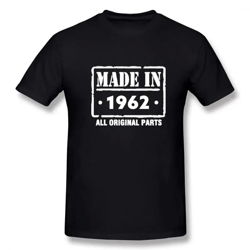 New 1962 Made Funny Men's T-Shirt Short Sleeve Hip Hop Style Customizable Design Hand-Painted Unique Fashion Statement