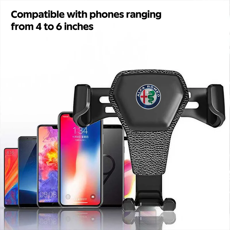 Car Phone Holder Gravity Sensing Auto Grip Universal Bracket For Alfa Romeo 4C 159 Spider Giulia 156 Tonale Mito 147 GT 166 gt