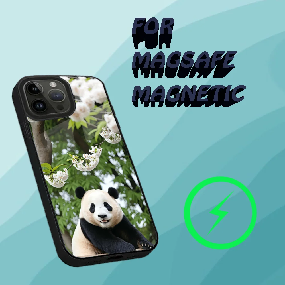 Fubao Panda Phone Case For iPhone 16,15,14,13,12,11,Plus,Pro,Max Mini Magsafe Magnetic Wireless Charging