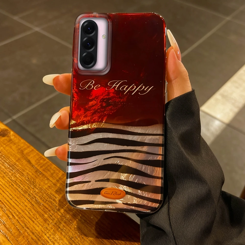 

Stripes Red Glacier Texture Phone Case For Samsung Galaxy A56 A36 A16 A17 A26 A07 A55 A35 A25 A54 S24 S25 Ultra S22 S23 FE Cover