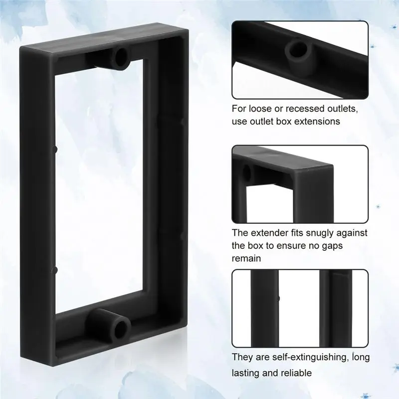 ABZC-6Pcs Electric Box Extender, 1/2Inch Single Gang Receptacle Outlet Box Extenders Outlet Extension Box
