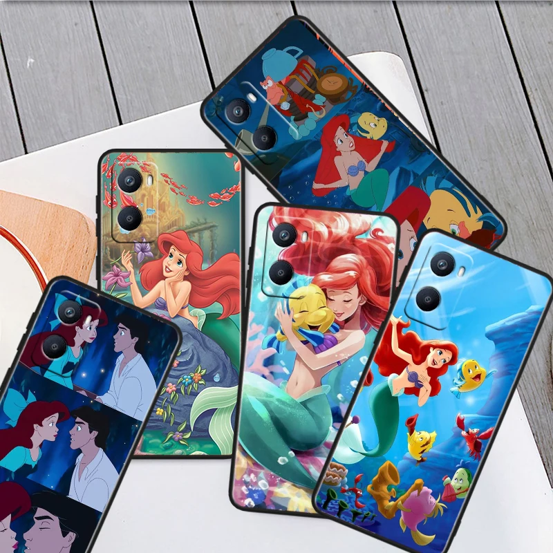 The Little Mermaid Black Phone Case For OPPO A 9 16 31 52 53 54 55 56 57 72 73 74 76 77 93 94 96 98 S 2020 Funda Shell Cover