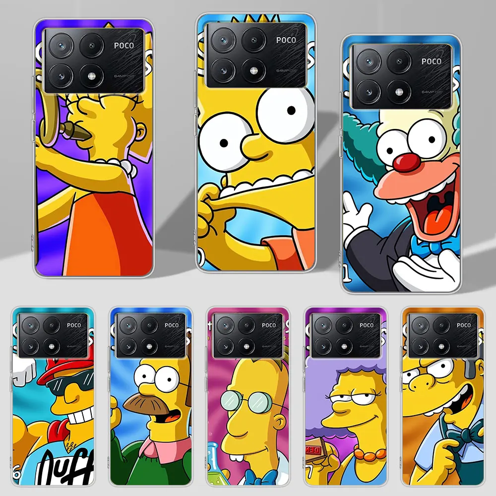 The Simpson Homer Case for Xiaomi Poco X6 X5 F4 M5s X3 NFC Pocophone F1 F5 M5 M3 M4 GT F3 F2 X4 Pro TPU Transparent Phone Cover