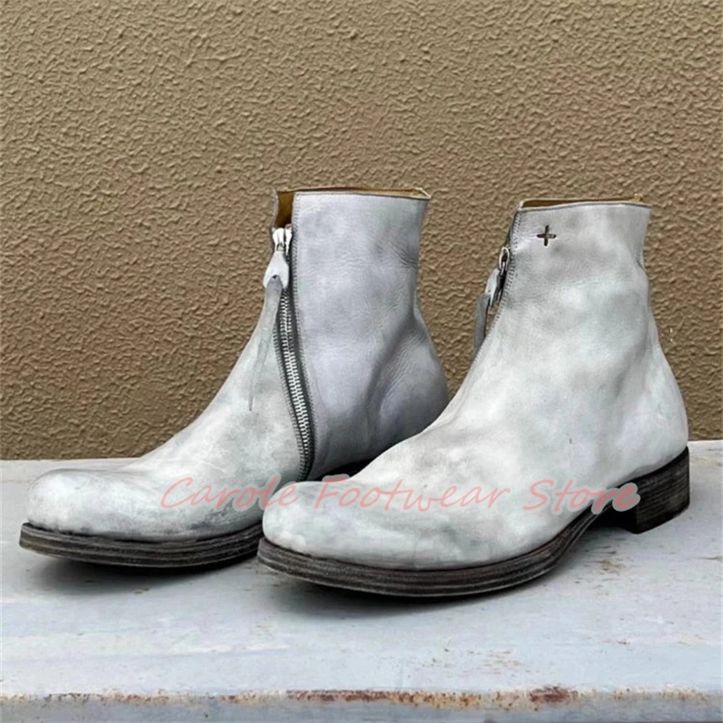 Bottines de moto à bout rond e - Men'S Shoes Zipper avis et prix