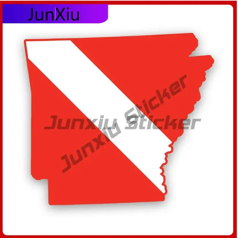 

Arkansas State Shaped Diver Down Flag Sticker Uv Protected Scuba Flag Diving Dive Ar Car Sticker Vinyl Decal Waterproof Durable