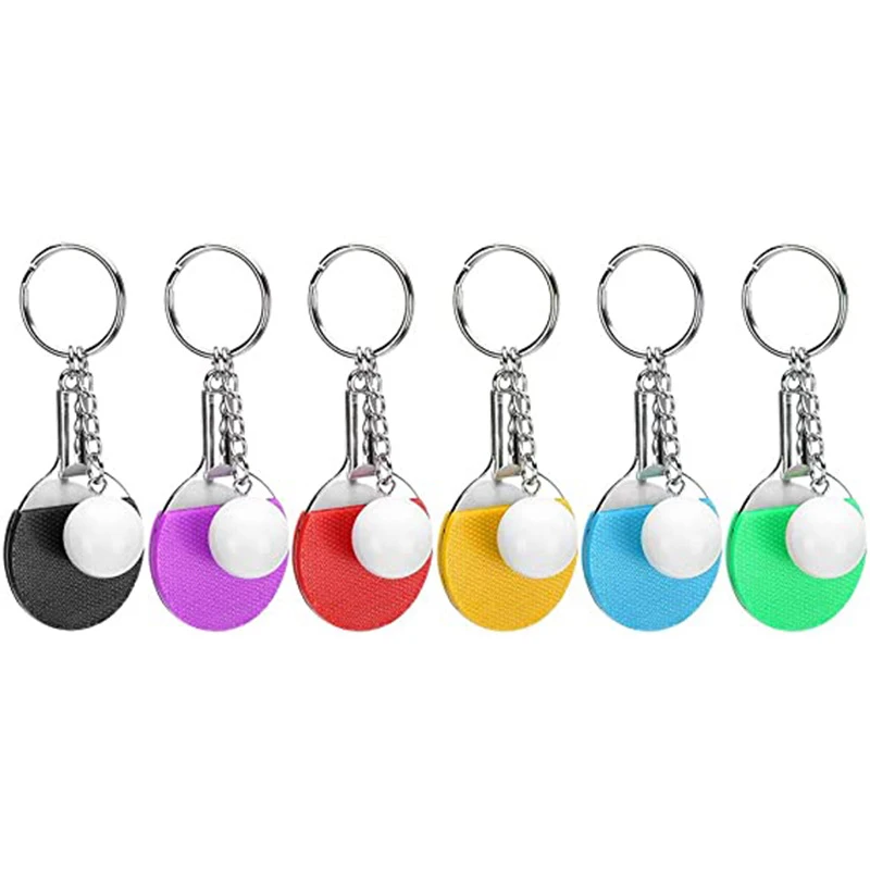 

Ping Pong Ball Key Chain Table Tennis Keychain Racquet Keyring Table Tennis Racket Key Ring Bag Pendant Decoration Souvenir Gift