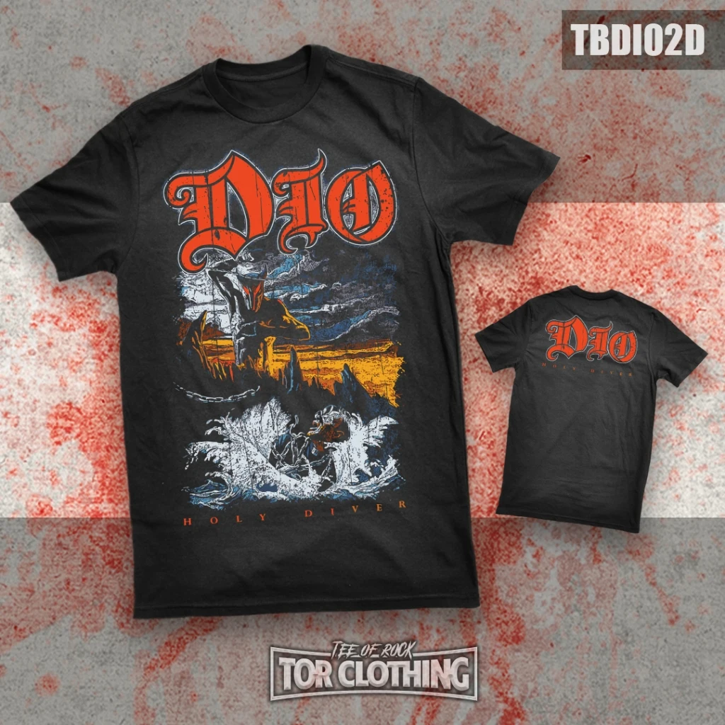 

Футболка DIO Holy Diver Band Rock, американская модная футболка, мужская уличная футболка в стиле хип-хоп, рок, с короткими рукавами, женский хлопковый топ с круглым вырезом