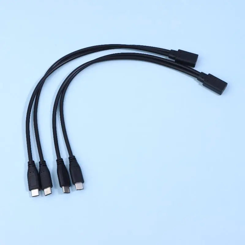 USB C 1 to 2 Splitter Cable 3A 15W Type C Extension Cord for Multi Device Charging