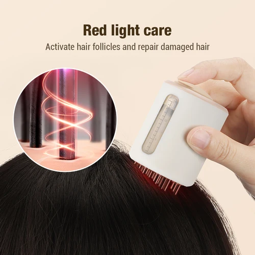 Imagen 2 del producto Aplicador eléctrico de inteligencia para masaje del cuero cabelludo, cuidado del cabello, bola de aceite esencial, masaje, luz roja, vibración, artefacto generador para el cabello
