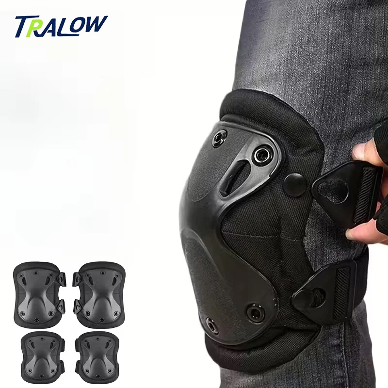 

TRALOW Military Tactical Knee Pad Elbow Knee Elbow Protective Pads Combat Paintball Skate Outdoor Sports Safety Guard Gear