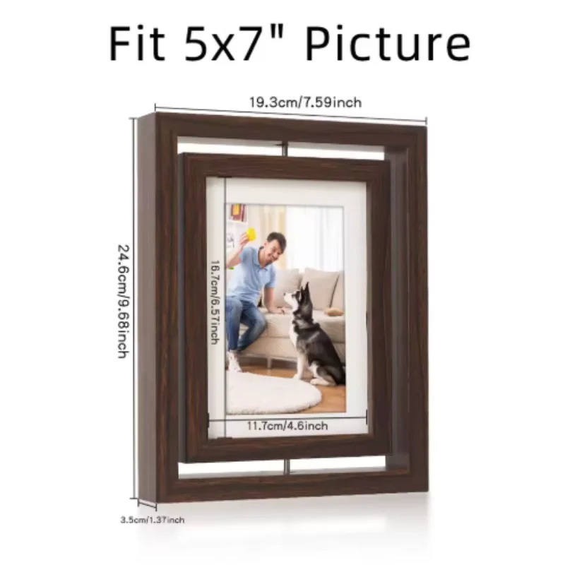 Marco de fotos giratorio de madera para huellas de perros y gatos – Regalo conmemorativo - imagen 5