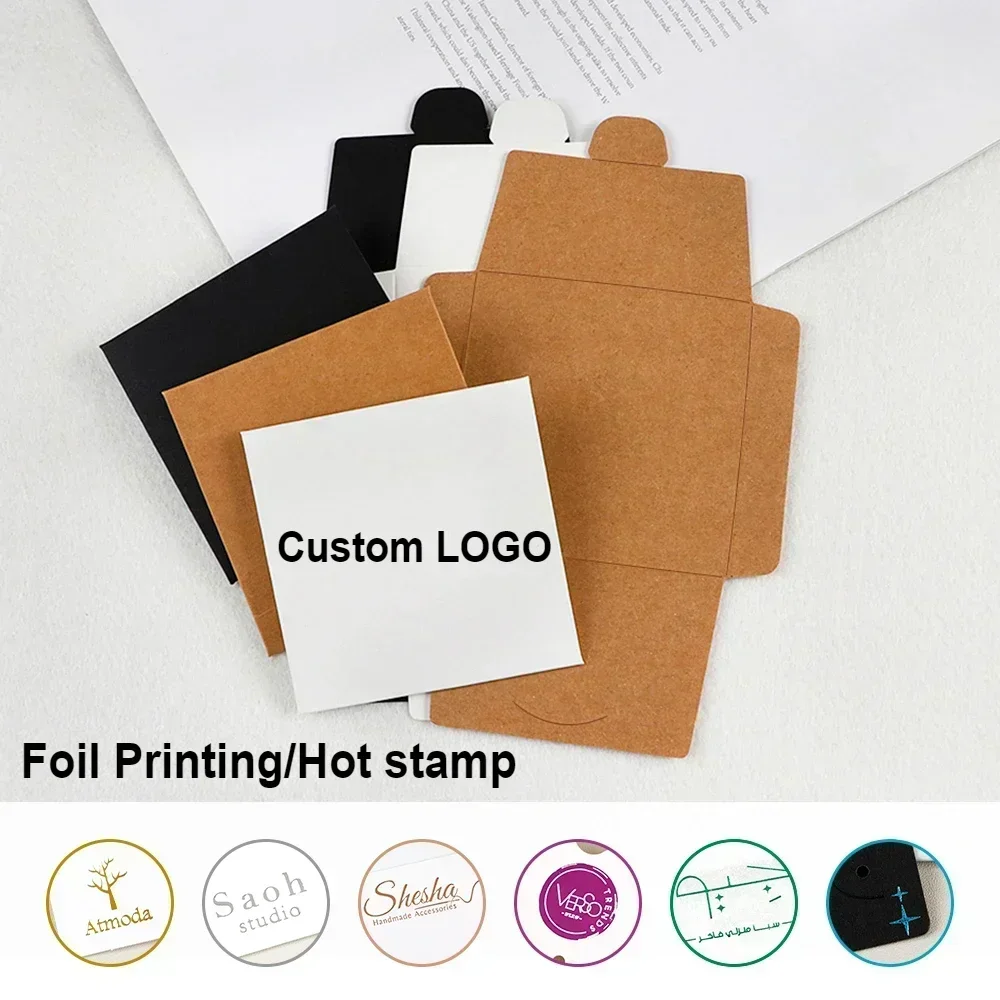 

100PCS Custom Shiny Gold Brand Logo Foil Printing Packing Envelope For Small Businesses Jewelry Making Bangle Bracelet Packages