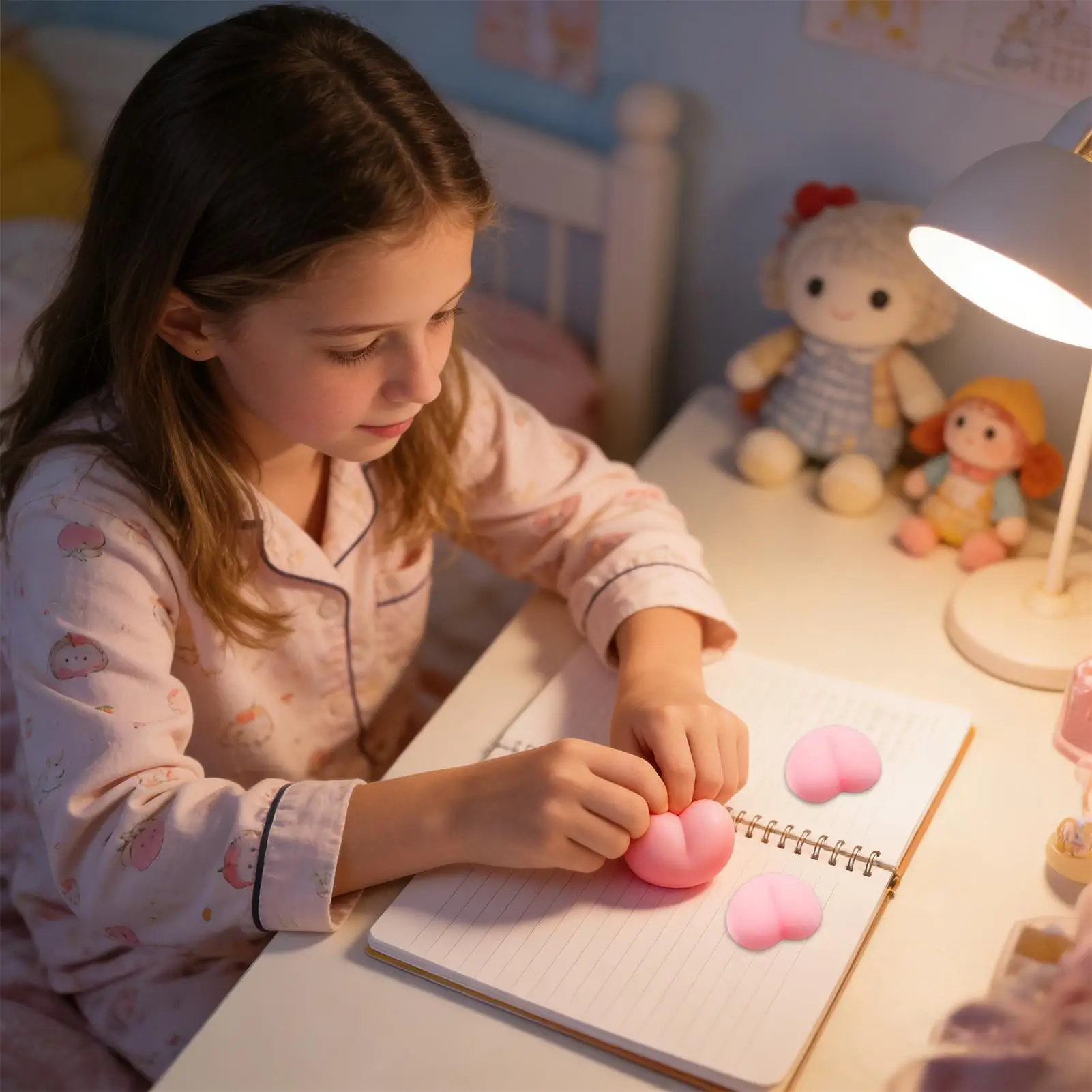 Mini jouet anti-Stress 50 pièces en forme de fesses de pêche, jouet sensoriel à presser pour enfants et adultes, étudiants à domicile