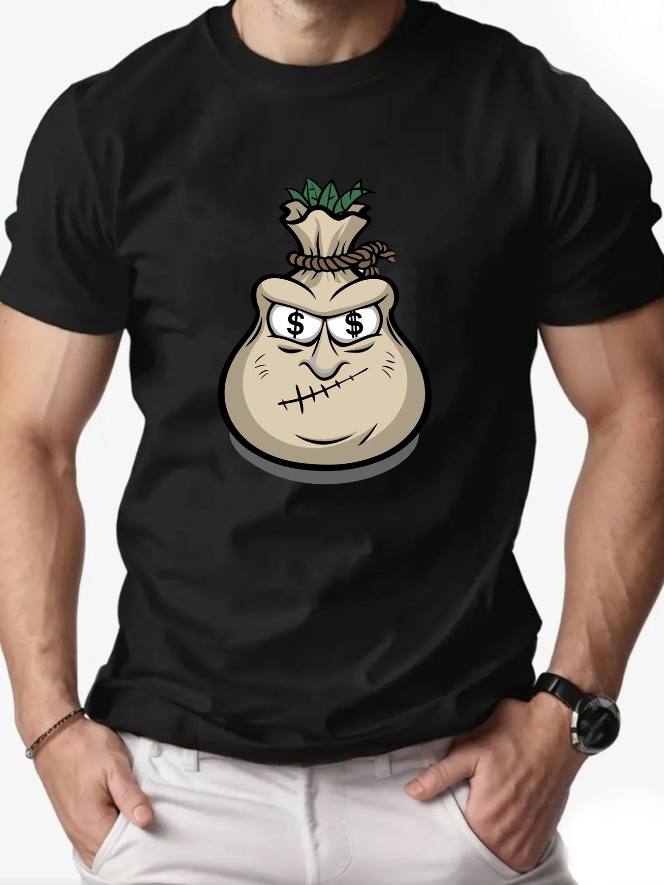 

Men's T-Shirt Cartoon elements Pattern Printed Fashion Leisure Sports Men's Round Neck T-shirt High Quality Men's Clothing
