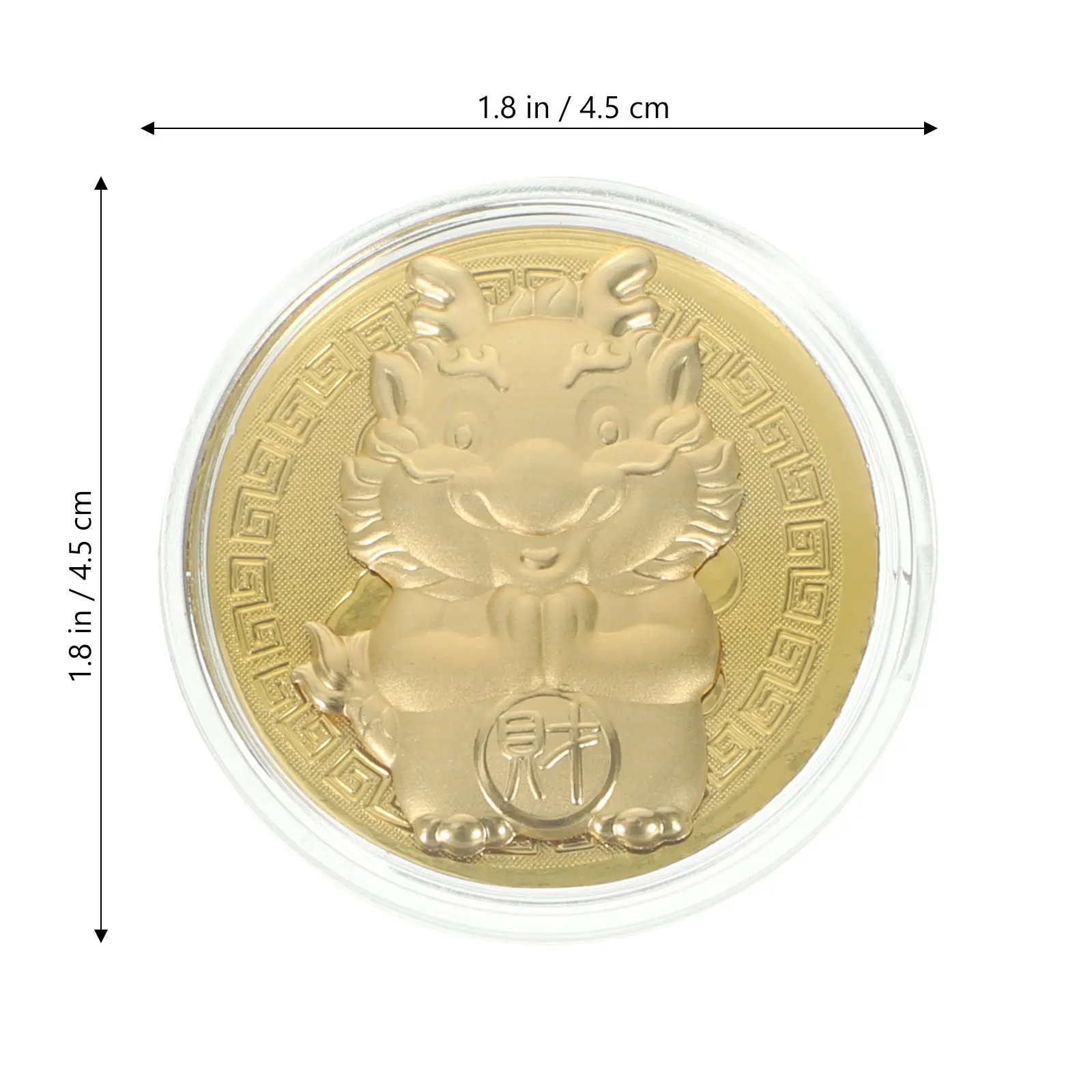 12 set 2024 Dragon Golden Foil Coins Zodiac Metal Gifts Chinese Chinese Gifts New Year Decor Art Craft
