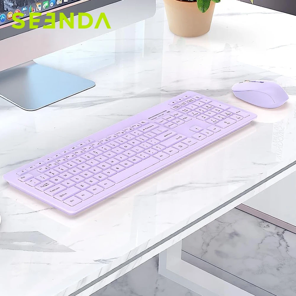 

Seenda Wireless Keyboard and Mouse Combo for Windows Laptop PC Computer Folding Stands Full Size Keyboard with Numeric Keypad