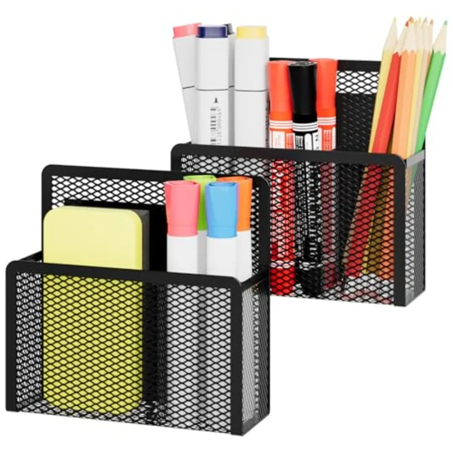 Magnetic Dry Erase Marker Holder, Mesh Pen Holder for board Magnet Pencil Organizer Storage for Refrigerator Locker Accessories