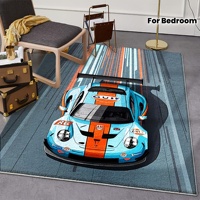 VIKAMA Retro Sports Car Design Carpets, Washable, Soft, Living Room Carpets, Bedroom Carpets, Home Decoration