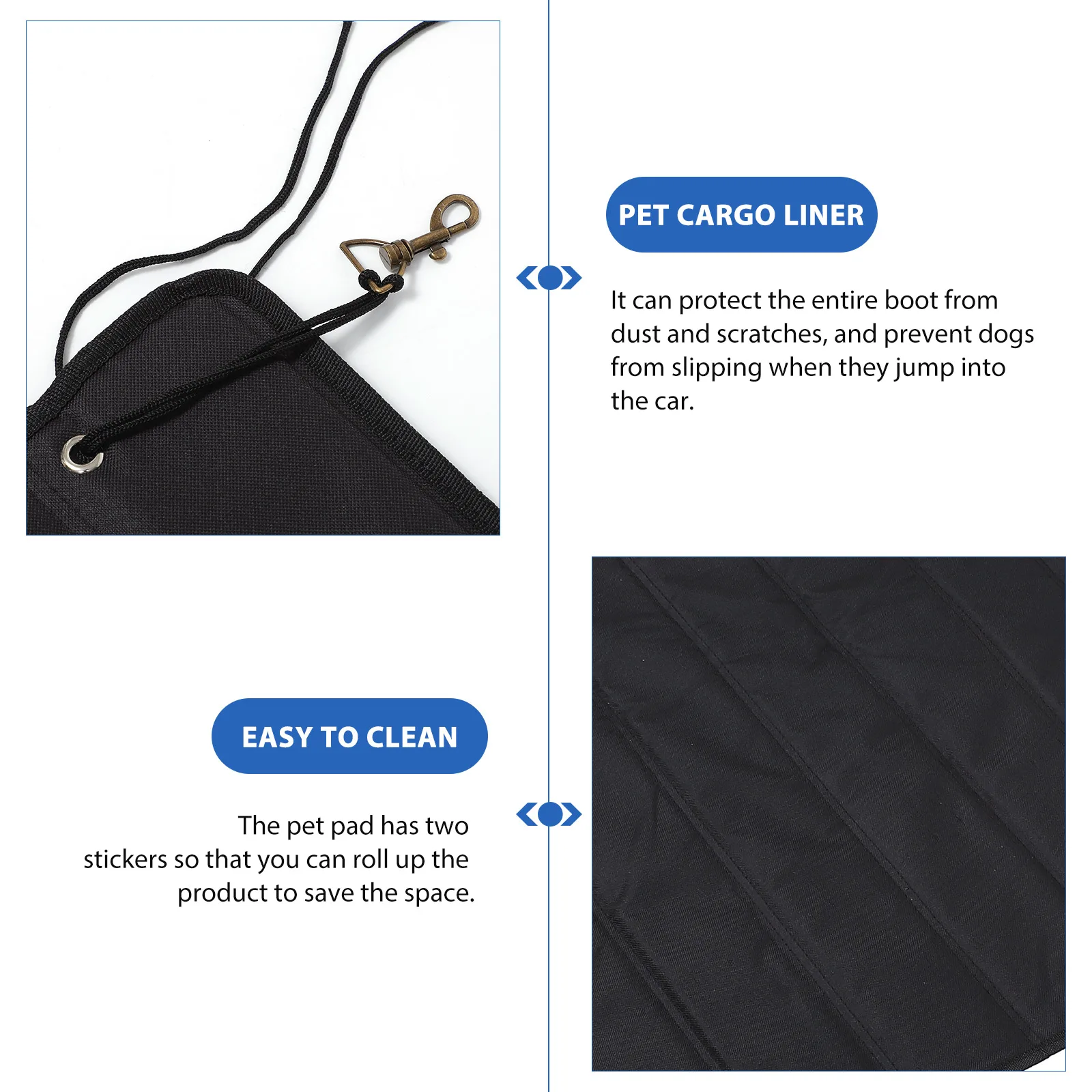 

Folding Black Dog Car Mat Cargo Liner Bumper Sill Scratch Proof Slip Resistant Floor Pad Easy Dry Adhesive Pet Seat