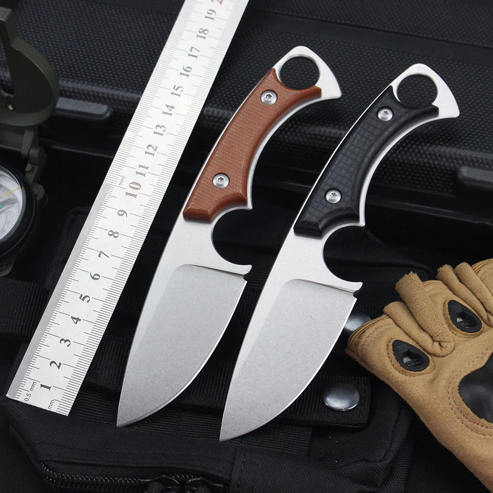 Hunting Fixed Blade Knife D2 Blade Full Tang Tactical Camping Survival Straight Knives EDC Outdoor Combat Tool with Sheath Knife