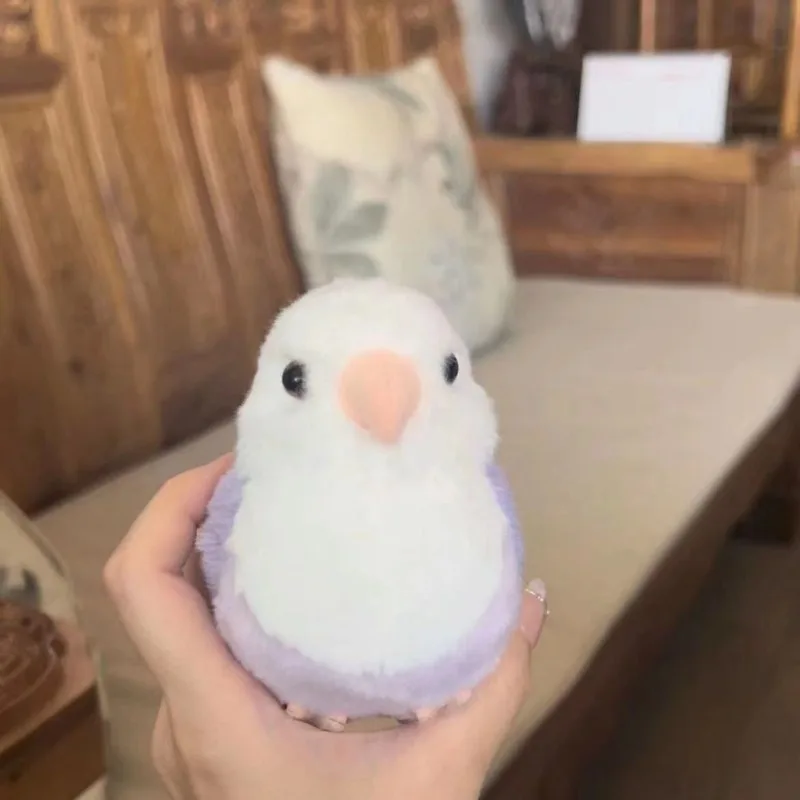 Lovebird Parrot High Fidelity Peony Parrot Plushie Budgerigar Budgie Plush Toys Lifelike Animals Simulation Stuffed Doll Toy