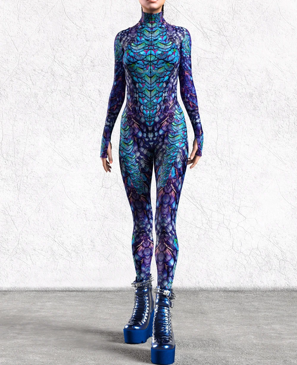 Couples Peacock Cosplay Carnival Bodysuit Printing Role Play Punk Jumpsuit Holiday Party Stage Performance Aerial Yoga Suit