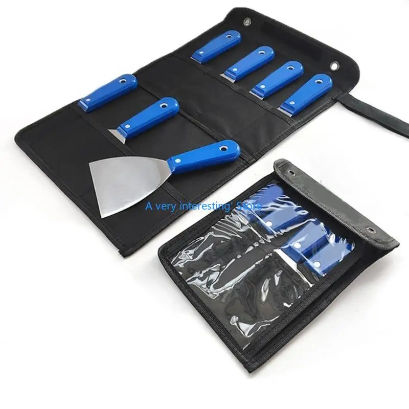 

4/7Pcs Stainless Steel Putty Cutter Plastic Handle Scraper Paint Cutter Decors U6XC