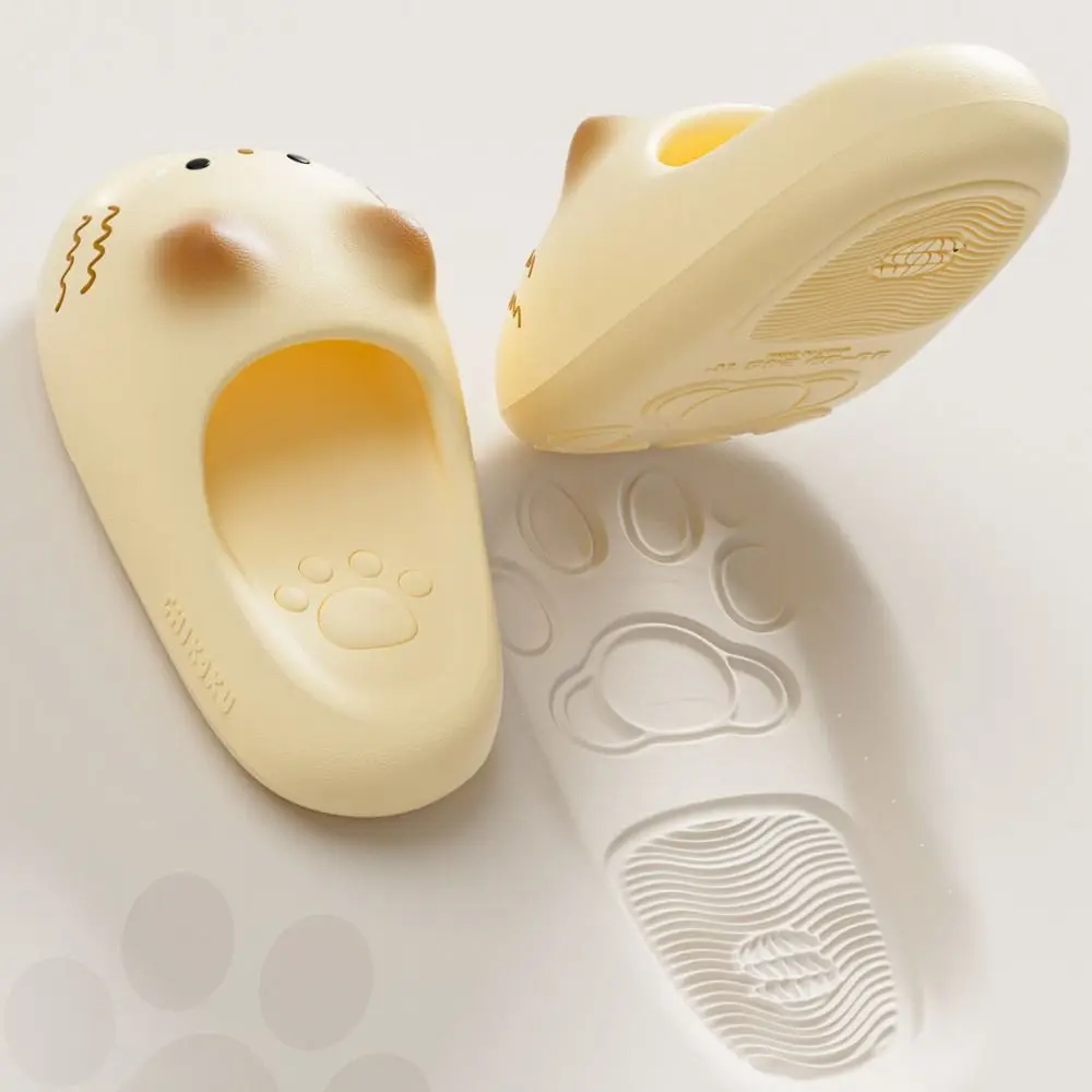 Adorable Waterproof Cat Slippers Bottom Cat Paw Closed Toe Cat Paw Slippers Anti Slip Soft Bottom Ladies Slippers Home image 3