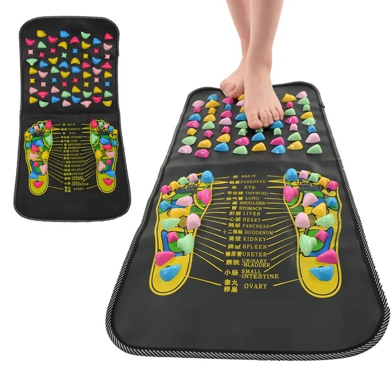  New Yoga Walking Stone Massage Mat Chinese Reflex Pain Relief Foot Spa Mat To Relieve Tired Muscle Relaxation and Nerve Pain 