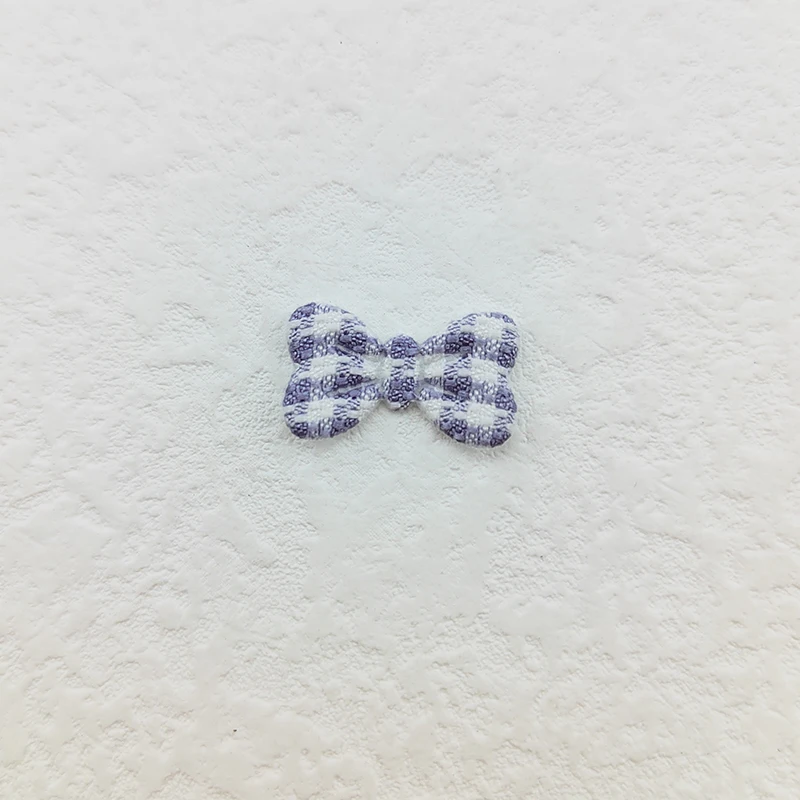 100 Stück Gingham-Schleifen-Applikations-Patches, 2 x 1,2 cm, gepolstert, für DIY-Kleidung, Hüte, Bastelarbeiten, Nähzubehör, Haarspangen, Schleifendekoration – Detail 4