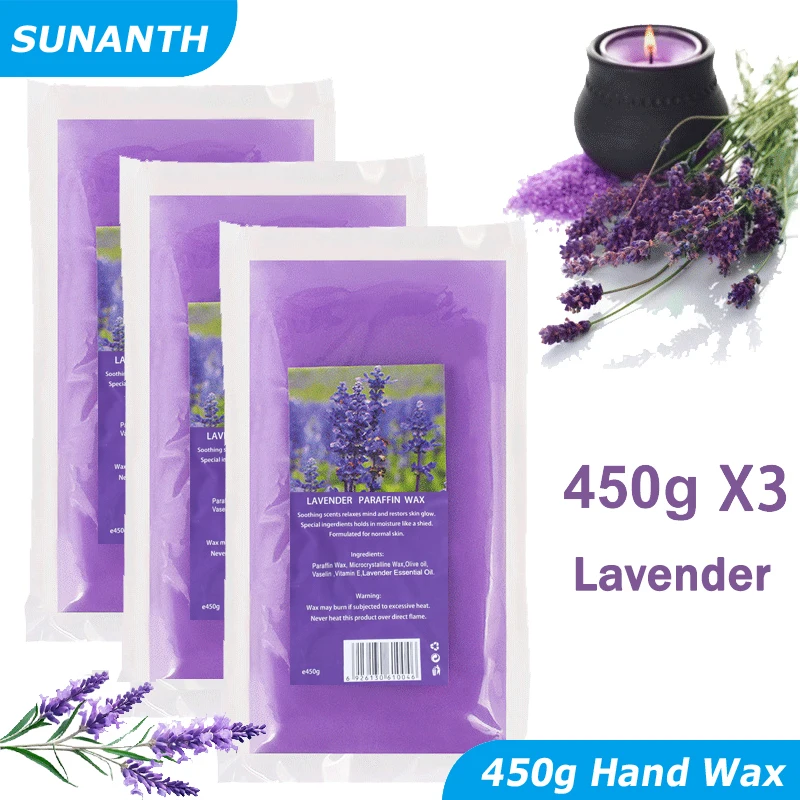 450g/200g Lavender Moisturizing Hands And Feet Mask Peel Off SPA Care Paraffin 1/3Pcs Paraffin Nourishing Hands Restores Gloss