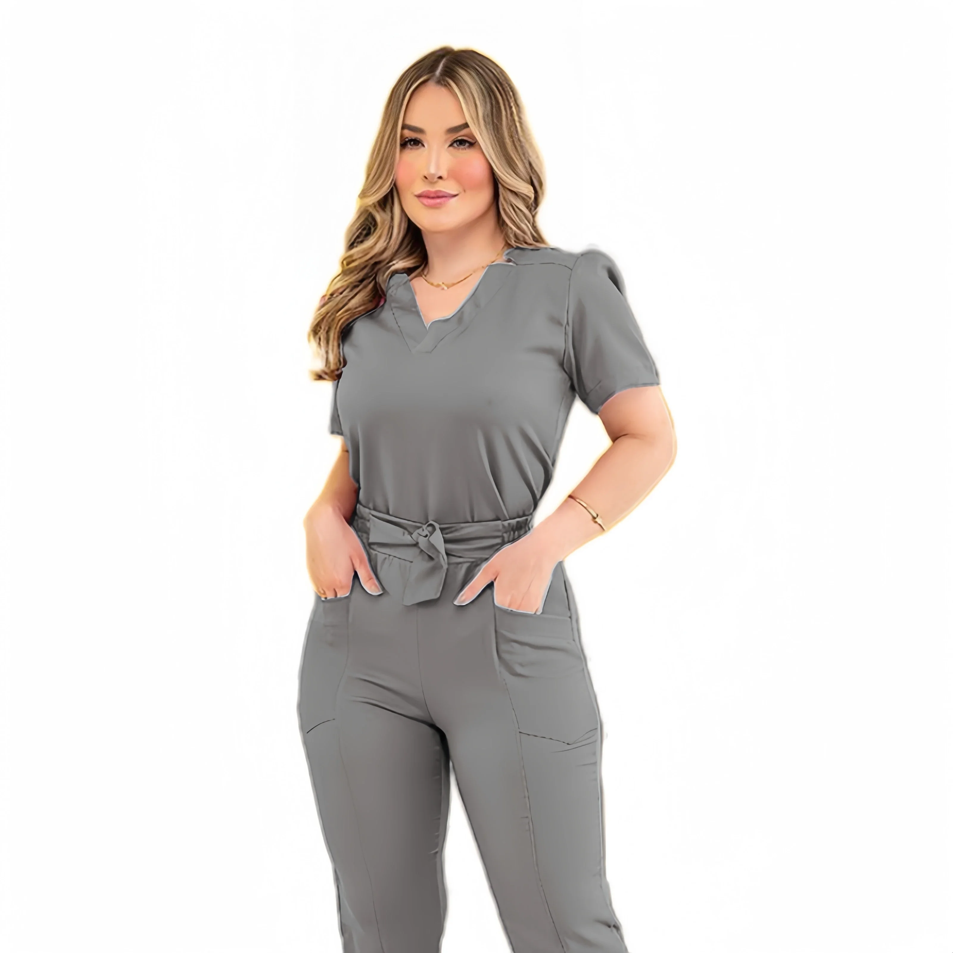 Sweet Spa Beauty Salon Uniform Women Doctor and Nurse WorkWear Blouse Stretchy Scrubs Uniforms Sets for Plastic Surgery Hospital