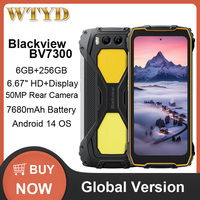 Blackview BV7300 Rugged Phone 6GB+256GB 6.67'' Android 14 MediaTek Helio G81 7680mAh 45W Fast Charge NFC 4G Smartphone