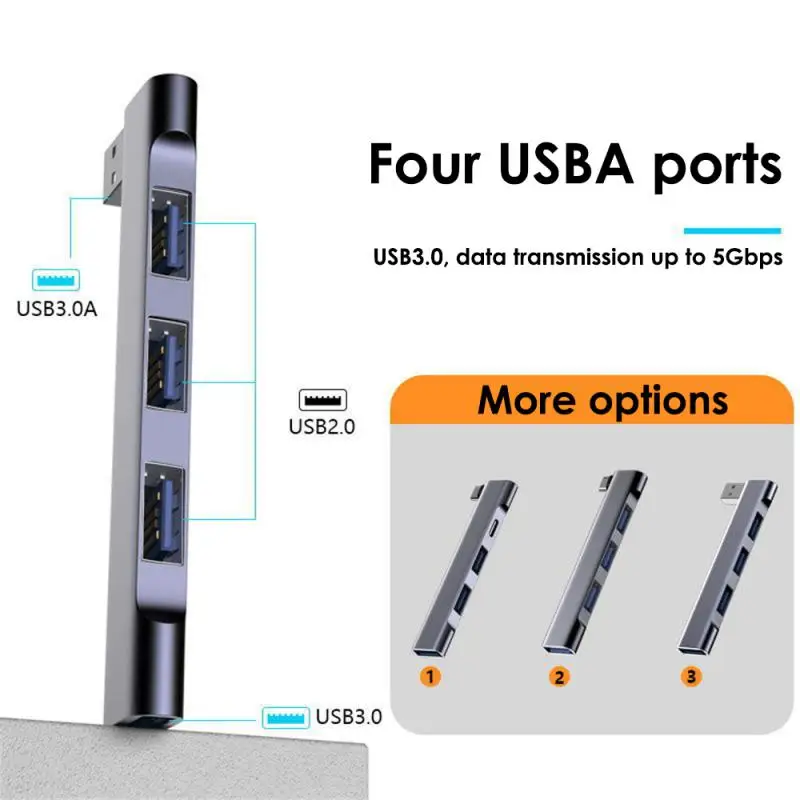 PD High Speed USB-C USB HUB Wide Using USB3.0 5Gbps Portable Type-C Docking Station 4 In 1 USB Hub For Computer Accessories