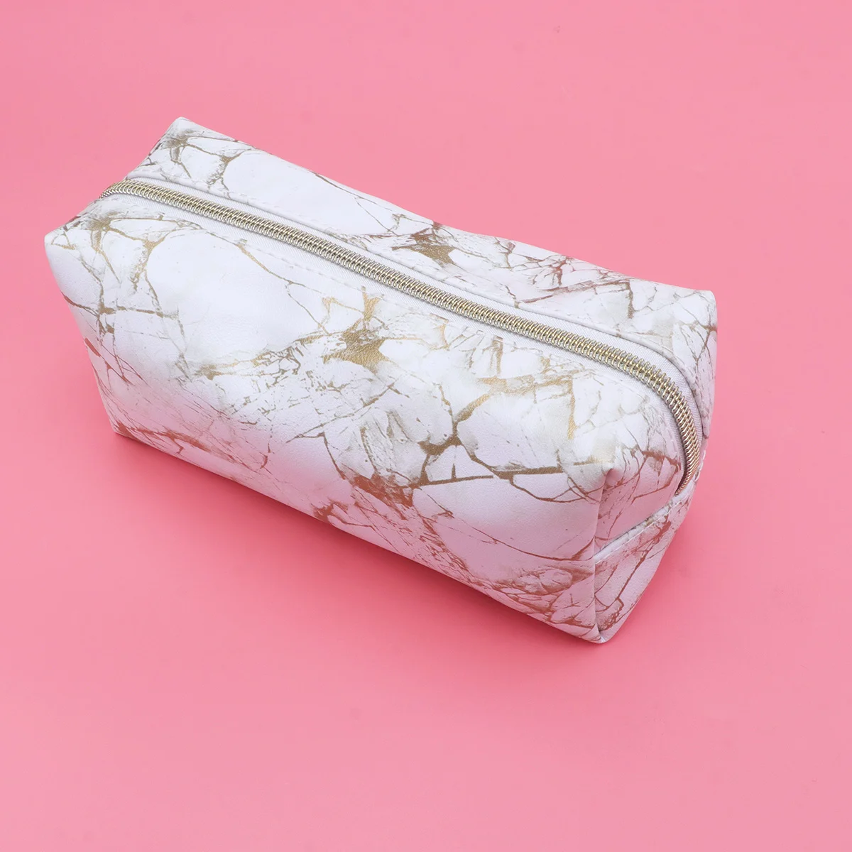 

Large Capacity Marble Vein Pattern Bag Portable Makeup Container Toiletries Organizer Lightweight Handbag for Travel