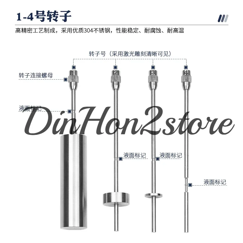 Viscometer Rotor Set Universal Digital Display Rotary NDJ - 1/4/5 S/8S/9 Viscometer