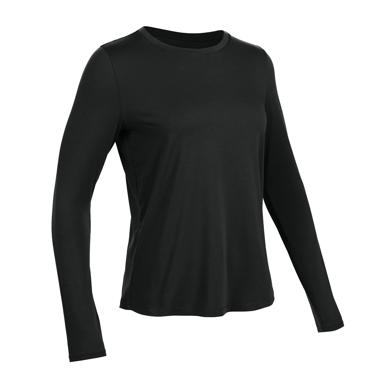 CRZ YOGA Pima bawełniane treningowe koszule z długim rękawem dla kobiet Athletic Crewneck Yoga Casual topy T-Shirt bez nadruku