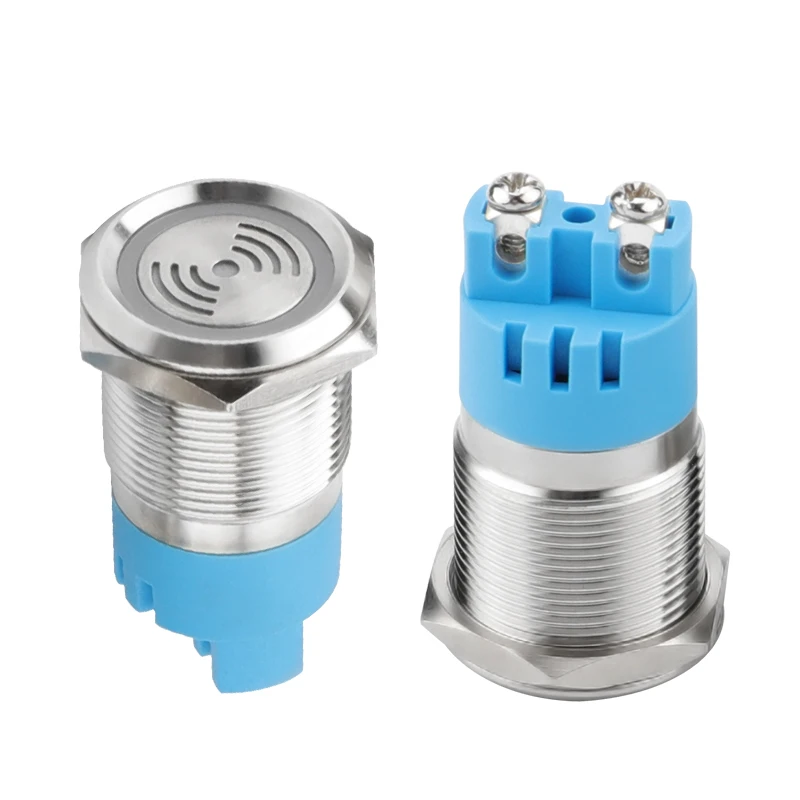 19mm high quality mini IP67 Waterproof Sound electric panel mounted Passive 12V LED Illuminated Buzzer