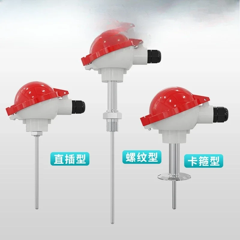 Temperature Sensor, Armored Thermocouple Type K Output 4-20mA High Precision PT100 Temperature Transmitter
