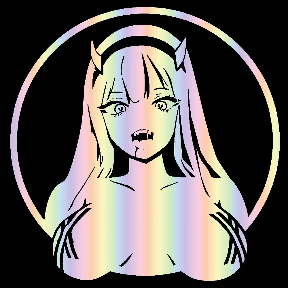 JPCT anime sexy girl devil sticker used for car, bumper decoration, laptop waterproof vinyl sticker 15cmx15cm
