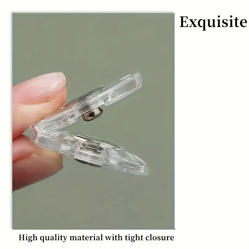 10 Pairs of Transparent Invisible Fasteners for Jackets and Cardigans - Nylon, Non-Slip Round Fasteners