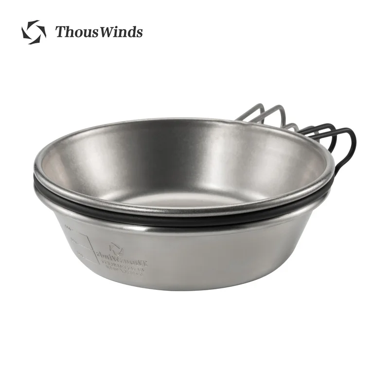 Thous Winds 1.3L Camping Bowl, Outdoor Stainless Steel Tableware, Large Capacity Sierra Cup, Picnic Camping Supplies