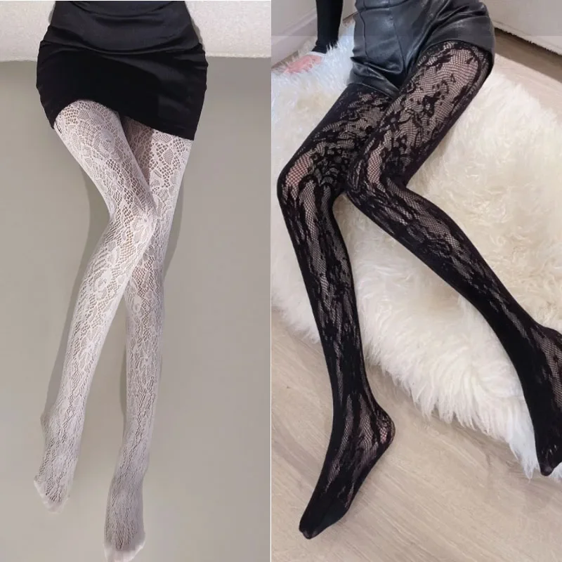 

Fashion Lace Tights Floral Vine Pattern Pantyhose Slim Fit Sexy Gothic Punk Mesh Fish Net Body Stockings