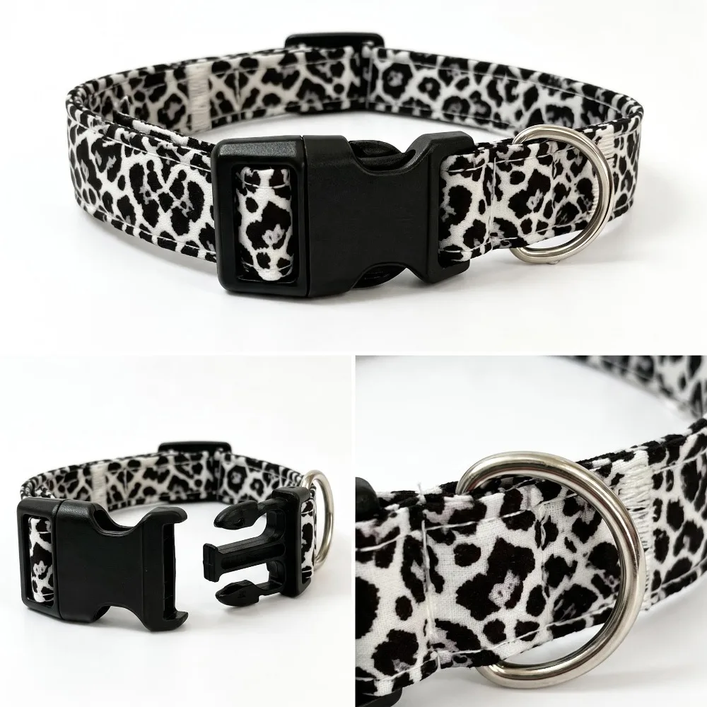 Modisches Leopardenmuster Katzenhalsband mit Sicherheitsverschluss Verstellbares Weiches Haustierhalsband für Katzen Mittelgroße und Große Hunde – Detail 2