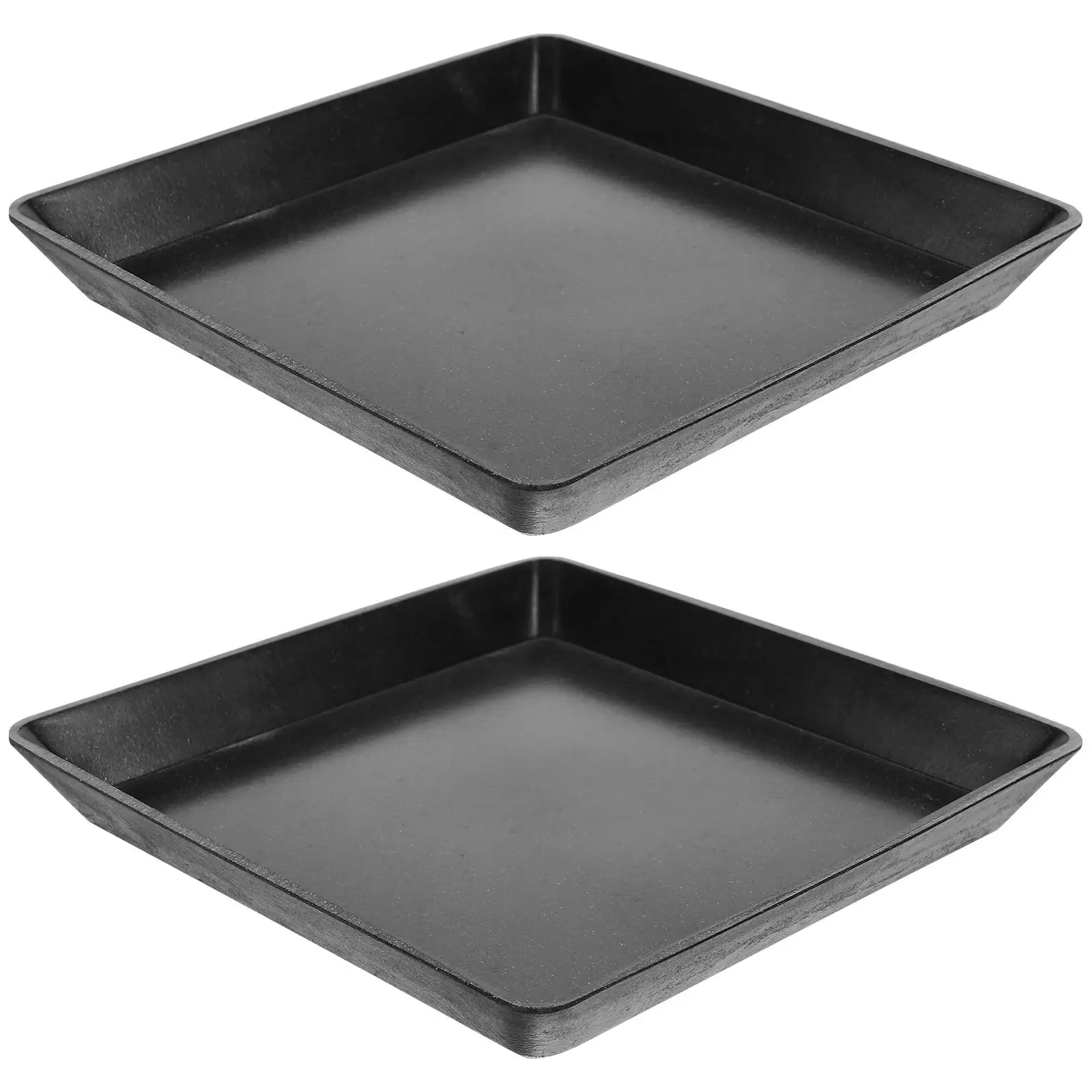 

2 Pcs Flower Pot Base Thickened Material Water Tray Rectangle Plastic Trays Easy Clean Garden Use Plant Pots