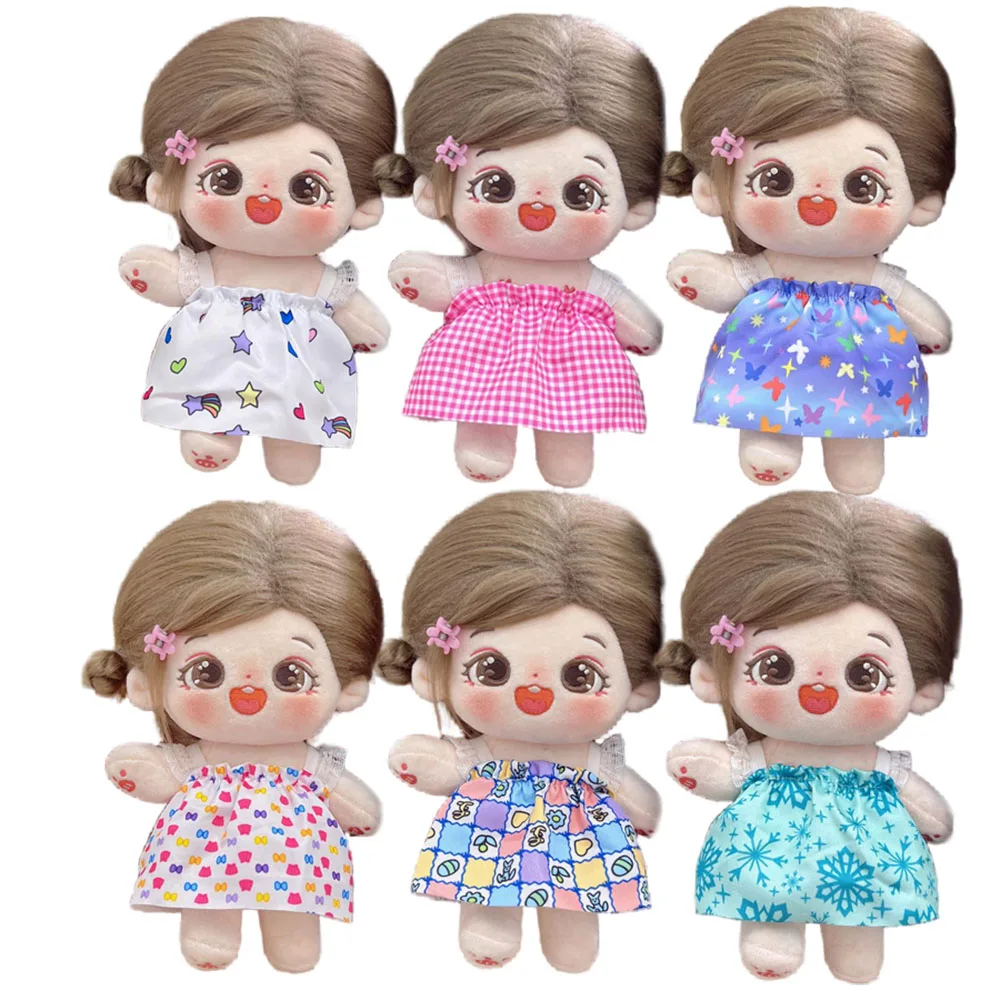 Simple Dress for 20cm Thin Body Cotton Doll Cute Clothes Dress Up Clothing Skirt with Popularity Gift for Girls