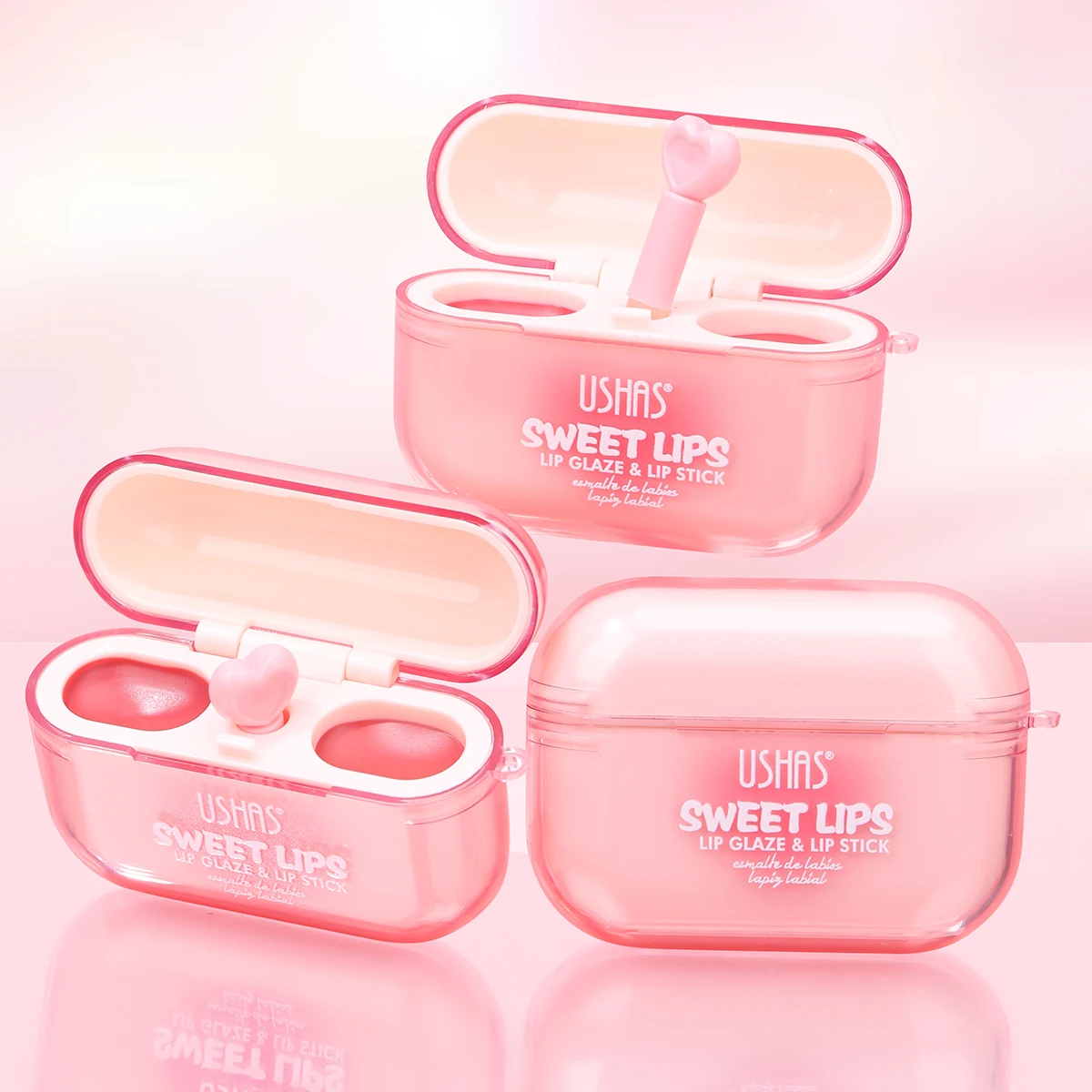 Ushas 2 - A Waterproof and Long-lasting Velvet Moisturizing Lip Gloss in Matte Finish, Lip Makeup Gift Set