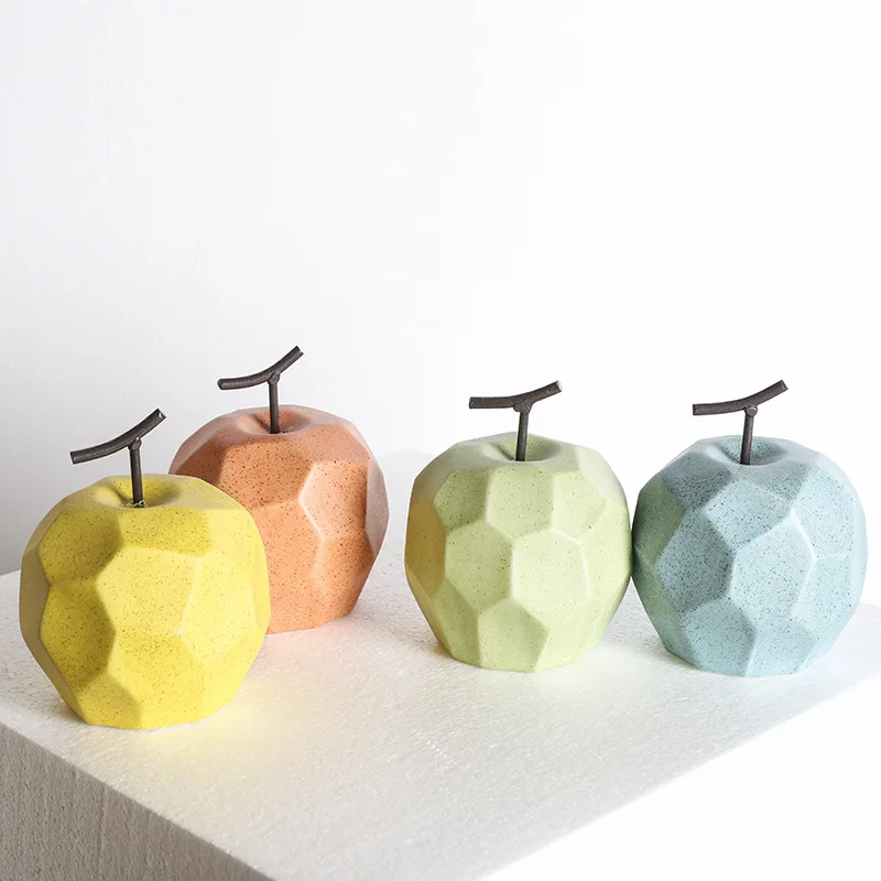 Nordic Sculpture Figurines For Interior Office Desk Accessories Home Decor Pear Apple Ceramic Decor Abstract Fruit Ornaments