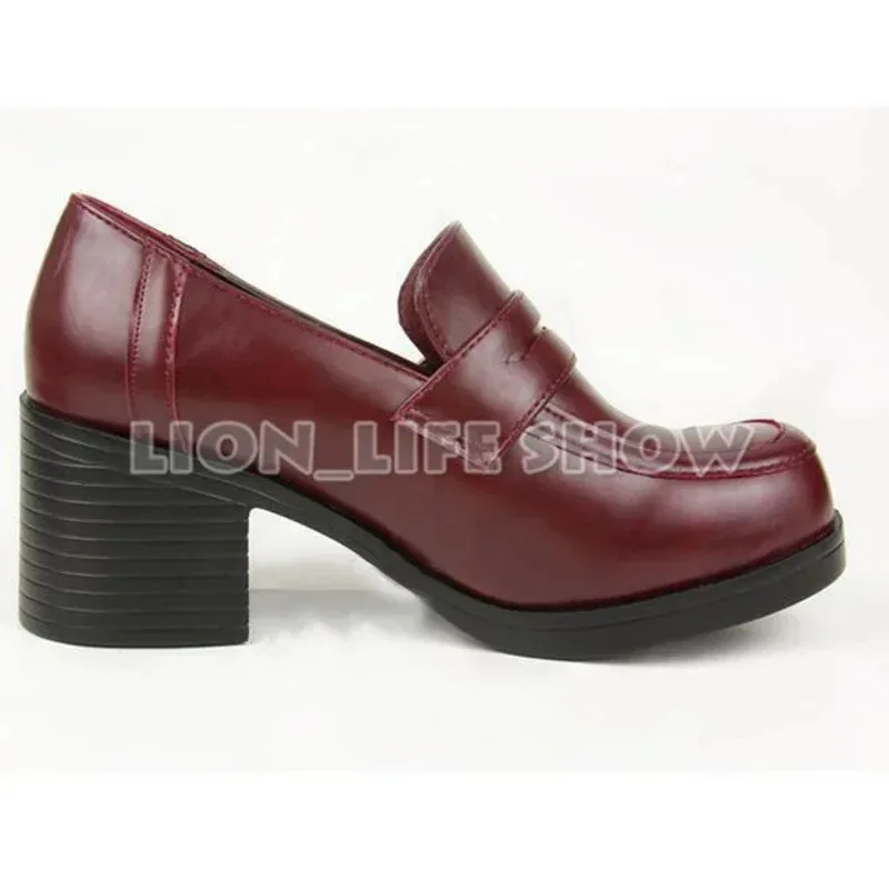 3 colori Donna Uniforme scolastica giapponese Studente in pelle nera Tacco alto JK Scarpe Cosplay WQ7031c;3.k'6;daa;