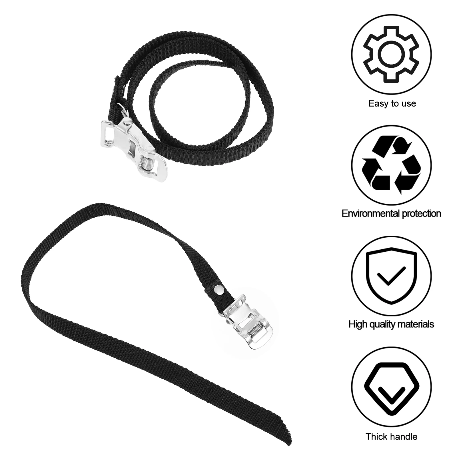 

Aluminum Alloy Cycling Pedal Black Nylon Toe Clips For Bike Foot Straps Replacement Sturdy Lightweight Durable For Mountain Road